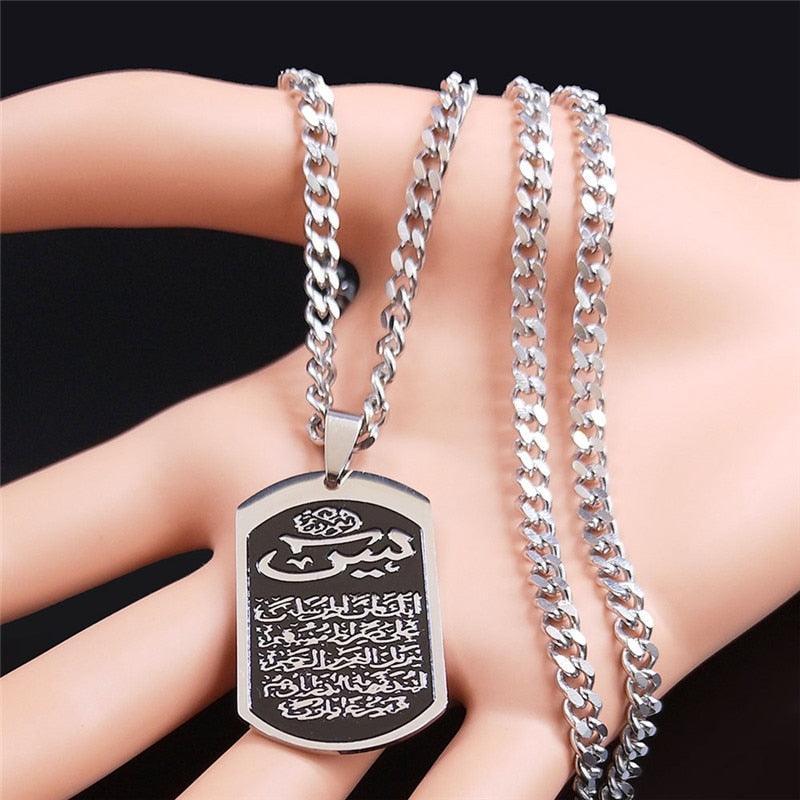NEW Silver Color Stainless Steel IslamIc Geometry Necklaces for Women/Men - The Jewellery Supermarket