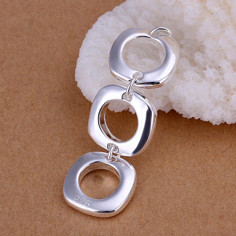 NEW ARRIVAL - Silver Round Square Necklace Earring Set For Woman - Fashion Charming Jewellery - The Jewellery Supermarket
