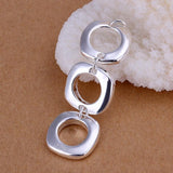 NEW ARRIVAL - Silver Round Square Necklace Earring Set For Woman - Fashion Charming Jewellery - The Jewellery Supermarket