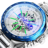 NEW - Luxury Men Gold Skeleton Luminous Military Automatic Mechanical Waterproof Watch - The Jewellery Supermarket
