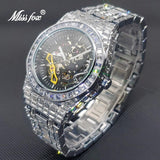 Luxury Men MISS FOX Hip Hop Ice Out Mechanical Waterproof Watch