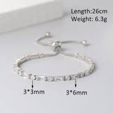 NEW Adjustable Various Size Clear AAA+ Zircon Diamonds Geometric Tennis Bracelets For Women - The Jewellery Supermarket