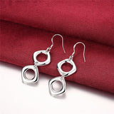 NEW ARRIVAL - Silver Round Square Necklace Earring Set For Woman - Fashion Charming Jewellery - The Jewellery Supermarket