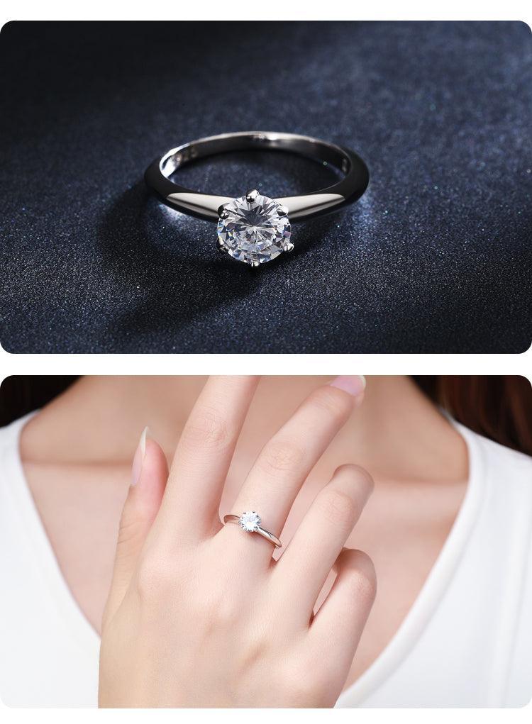 Appealing Silver Shine Classic AAA+ Cubic Zirconia Diamond Ring - The Jewellery Supermarket