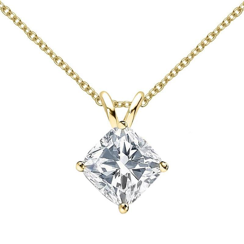 Fabulous 1 Carat D Color Princess/Cushion High Quality Moissanite Diamonds Pendant Necklace - Luxury Jewellery - The Jewellery Supermarket