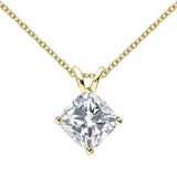 Fabulous 1 Carat D Color Princess/Cushion High Quality Moissanite Diamonds Pendant Necklace - Luxury Jewellery - The Jewellery Supermarket