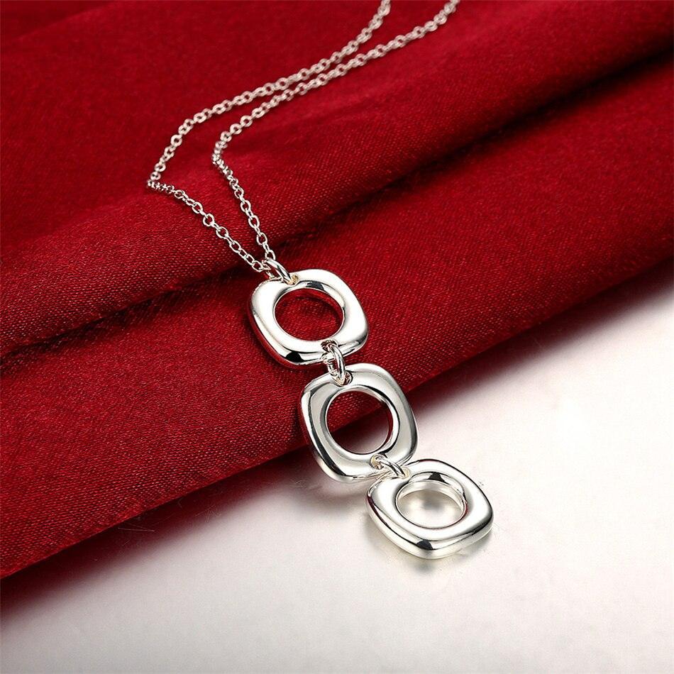 NEW ARRIVAL - Silver Round Square Necklace Earring Set For Woman - Fashion Charming Jewellery - The Jewellery Supermarket