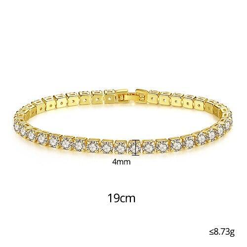 EXQUISITE Charming AAA+ Cubic Zirconia Simulated Diamonds Gold Colour Tennis Bracelets - The Jewellery Supermarket