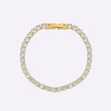 EXQUISITE Gold Plated Titanium Steel AAA+ Cubic Zirconia Simulated Diamonds Tennis Chain Bracelet for Women - The Jewellery Supermarket