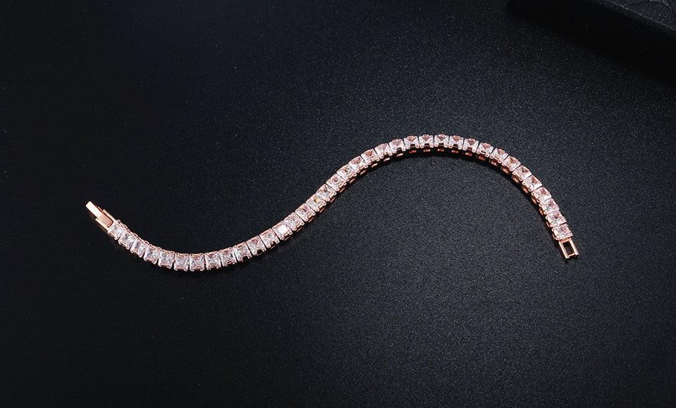 OUTSTANDING Round AAA+ Cubic Zirconia Simulated Diamonds Tennis Bracelets for Women - The Jewellery Supermarket