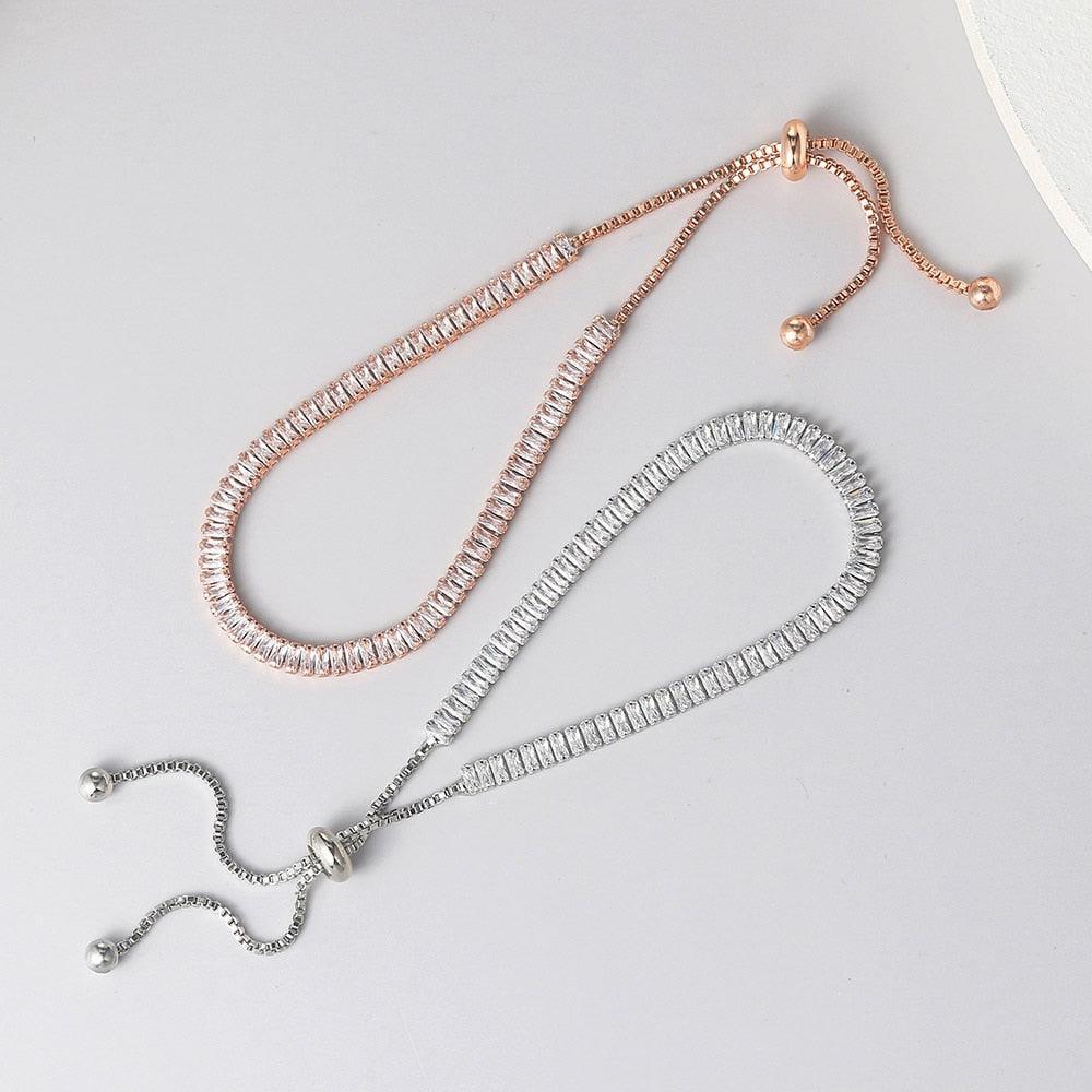 SPLENDID Tennis Bracelets For Women - Sparking AAA+ Zircon Diamonds Rose Gold Color Handmade Jewellery - The Jewellery Supermarket