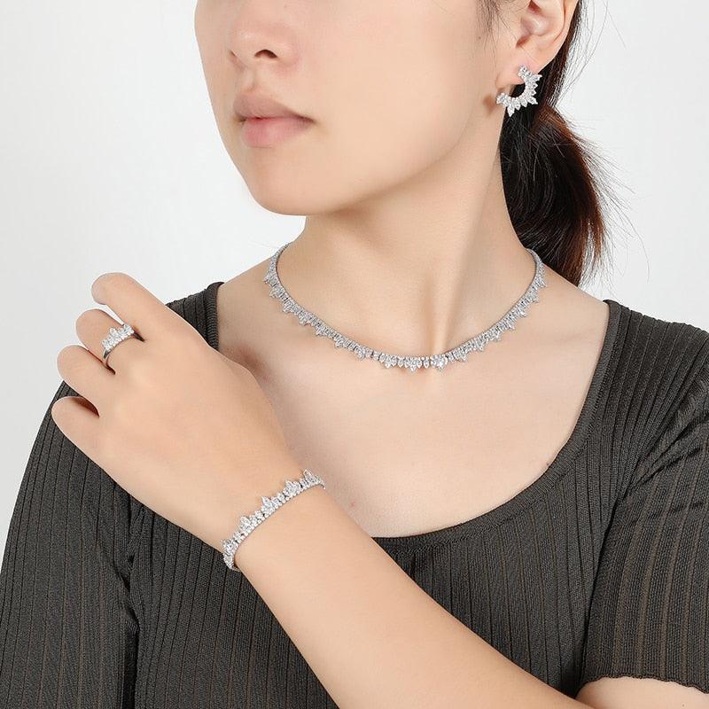NEW ARRIVAL - Vintage Classic Exquisite AAA+ Cubic Zirconia Diamonds Jewellery Set - The Jewellery Supermarket