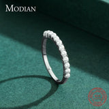 Women 925 Silver Gold Plated Round Elegant Small Pearl Rings - The Jewellery Supermarket