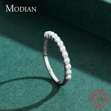 Charming 925 Silver Gold Round Elegant Small Pearl Rings For Anniversary - The Jewellery Supermarket