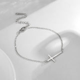 Best Seller - Christian Simple Chain Stainless Steel Cross Charm Bracelets Bangles - Religious Jewellery - The Jewellery Supermarket