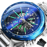NEW - Luxury Men Gold Skeleton Luminous Military Automatic Mechanical Waterproof Watch - The Jewellery Supermarket