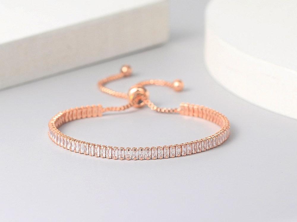 SPLENDID Tennis Bracelets For Women - Sparking AAA+ Zircon Diamonds Rose Gold Color Handmade Jewellery - The Jewellery Supermarket