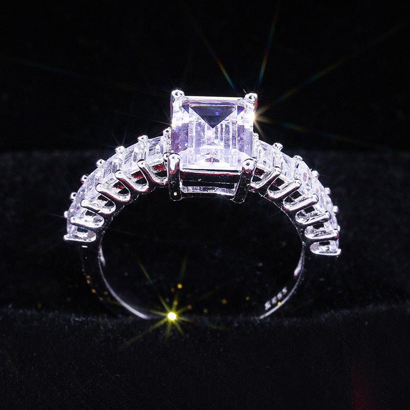 Adorable New Luxury Princess Cut Designer AAA+ Cubic Zirconia Diamonds Fashion Ring - The Jewellery Supermarket