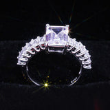 Adorable New Luxury Princess Cut Designer AAA+ Cubic Zirconia Diamonds Fashion Ring - The Jewellery Supermarket