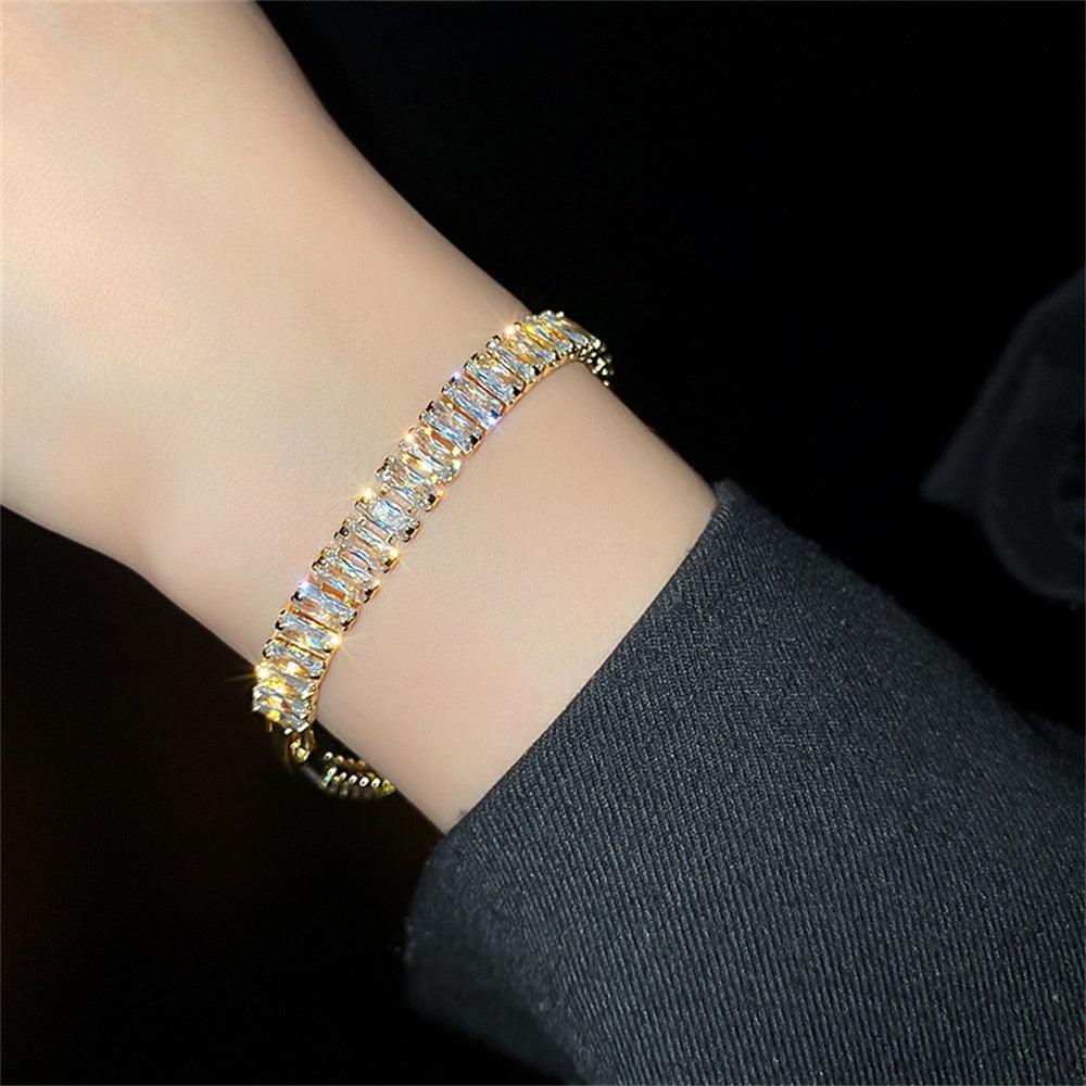 Exquisite Geometry AAA+ Cubic Zirconia Tennis Bracelets for Women - Crystal Fashion Bracelets - The Jewellery Supermarket