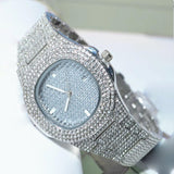 New Hip Hop Iced Out Square Simulated Diamonds Watch - Sparkling Quartz Fashion Classic Watches - The Jewellery Supermarket