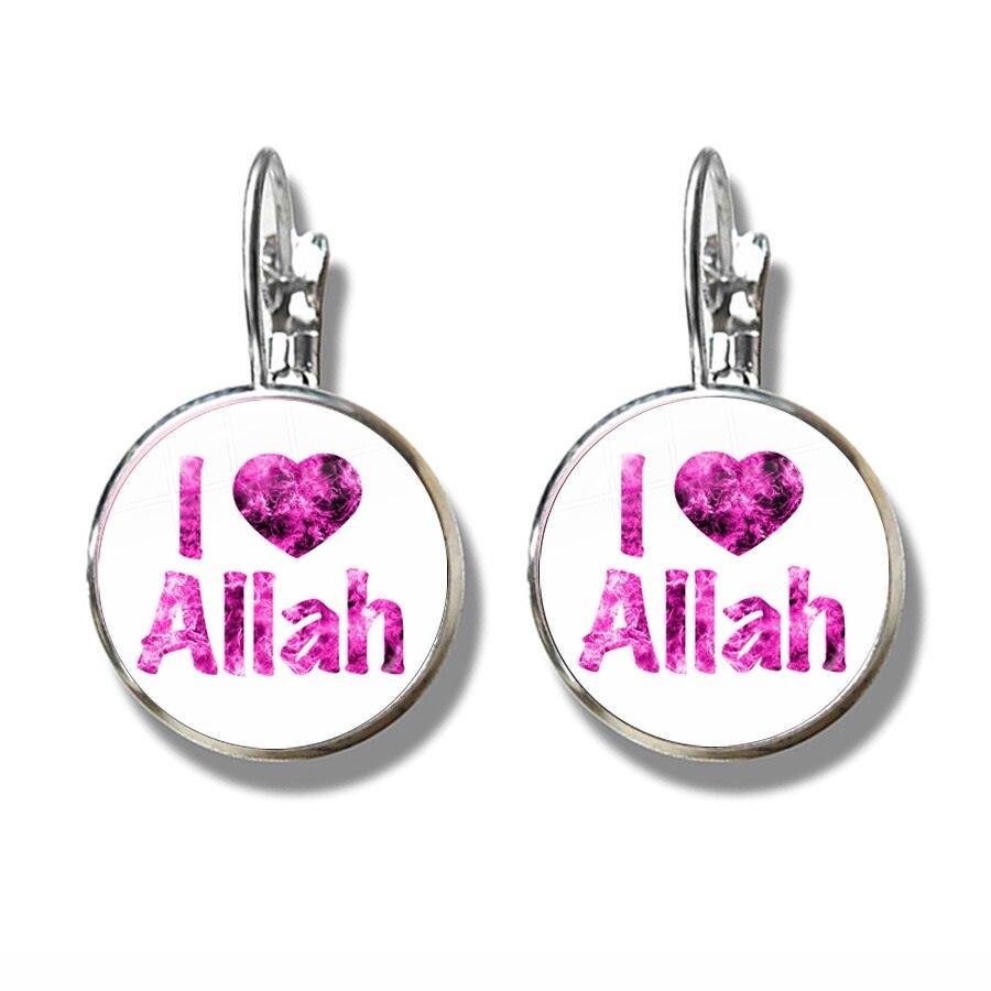 NEW Muslim Islamic Hook Glass Cabochon Religious Earrings For Women and Girls - The Jewellery Supermarket