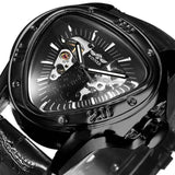 NEW - Men Golden Triangle Skeleton Mechanical Automatic Sport Watch