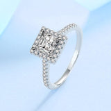 1 CT Princess Cut High Quality Moissanite Diamonds Halo Wedding Promise Ring For Women - Luxury Jewellery - The Jewellery Supermarket