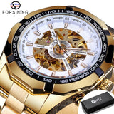 NEW - Luxury Mens Stainless Steel Skeleton Mechanical Waterproof Watch - The Jewellery Supermarket