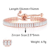 NEW Adjustable Various Size Clear AAA+ Zircon Diamonds Geometric Tennis Bracelets For Women - The Jewellery Supermarket