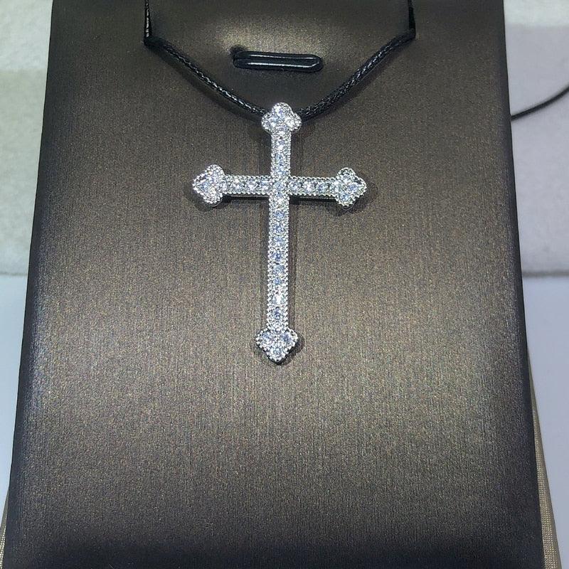 NEW ARRIVAL AAA+ Cubic Zirconia Diamonds 925 Silver Classic Vintage Fashion Cross Necklaces Pendants - The Jewellery Supermarket