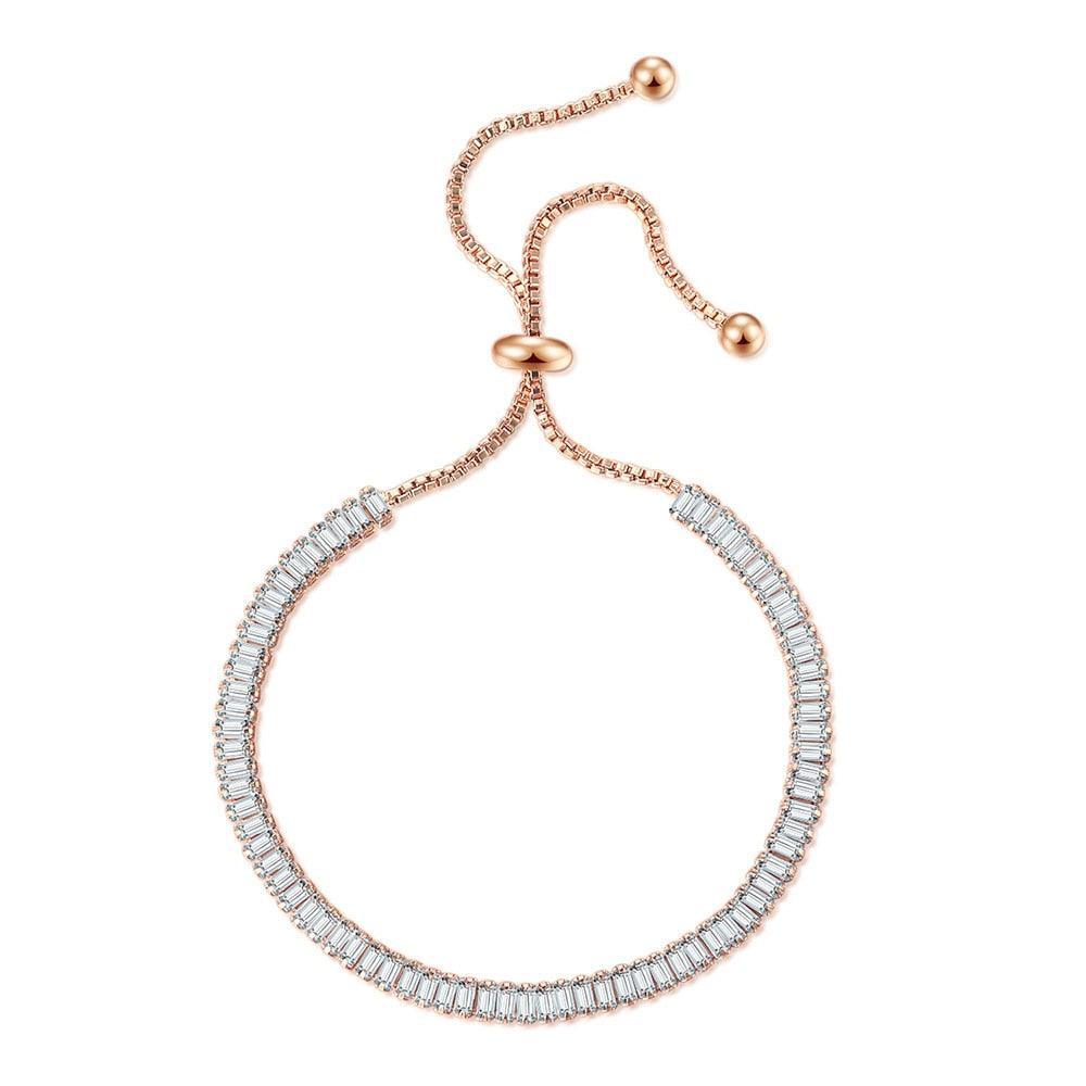 SPLENDID Tennis Bracelets For Women - Sparking AAA+ Zircon Diamonds Rose Gold Color Handmade Jewellery - The Jewellery Supermarket
