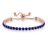 CHARMING Adjustable Colorful Birthstone AAA CZ Crystals MUlticolour Tennis Bracelets for Women - The Jewellery Supermarket