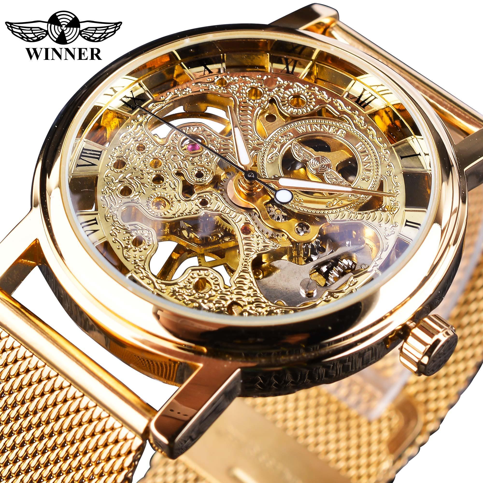 Top Brand Luxury Transparent Golden Case Luxury Casual Design Skeleton Watch - The Jewellery Supermarket