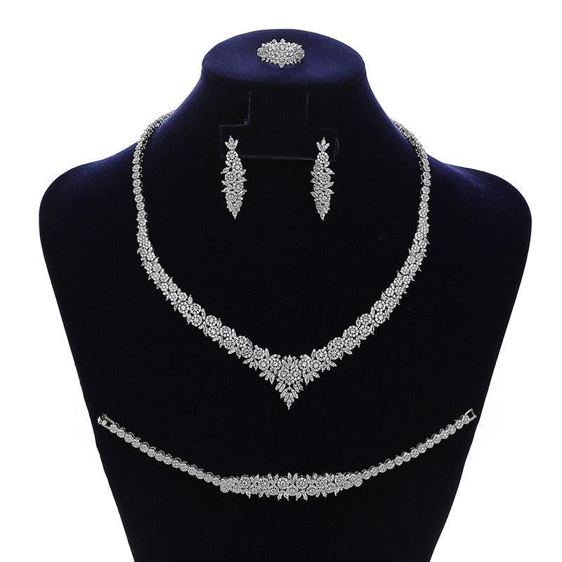 NEW ARRIVAL - Luxury Charming AAA+ Cubic Zirconia Diamonds Jewellery Set - The Jewellery Supermarket