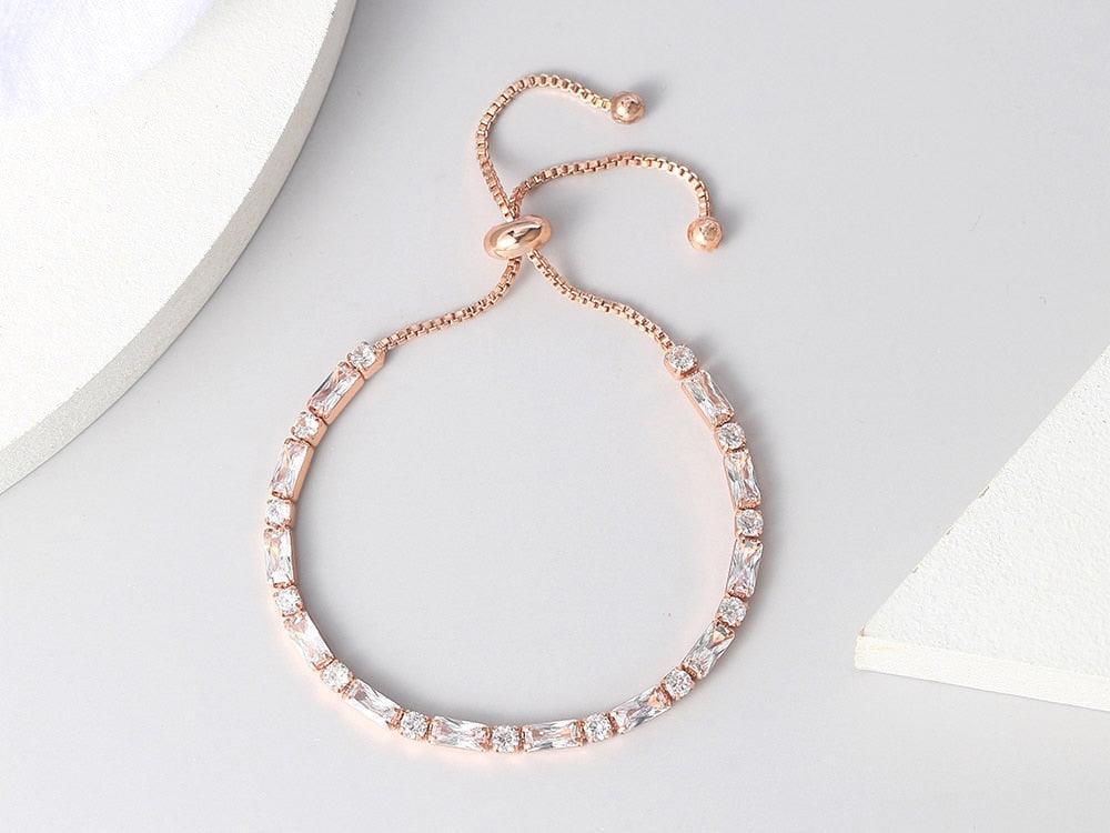 NEW ARRIVAL Exquisite Adjustable Clear AAA+ Cubic Zirconia Simulated Diamonds Tennis Bracelets For Women - The Jewellery Supermarket
