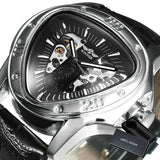 NEW - Men Golden Triangle Skeleton Mechanical Automatic Sport Watch - The Jewellery Supermarket