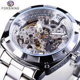 NEW - Luxury Men Golden Luminous Hands Skeleton Transparent Retro Watch - The Jewellery Supermarket