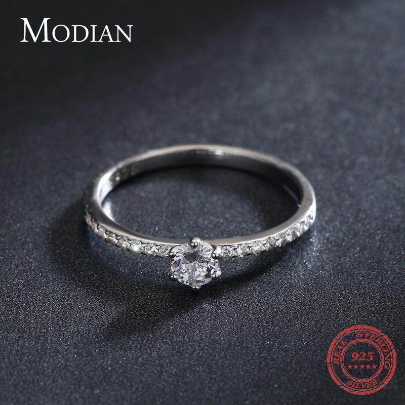 *NEW* Sterling Silver Simple Round Clear High Quality AAA+ Cubic Zirconia Diamonds Rings - The Jewellery Supermarket