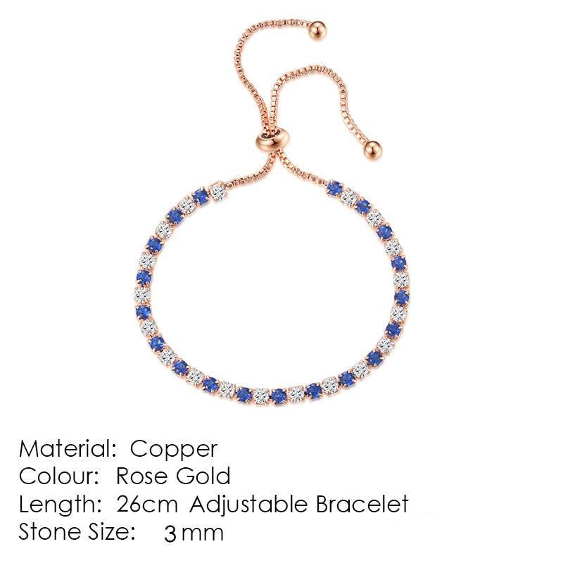SPLENDID Tennis Bracelets For Women - Sparking AAA+ Zircon Diamonds Rose Gold Color Handmade Jewellery - The Jewellery Supermarket