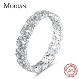 Sterling Silver Geometric Stackable Clear AAAA Simulated Diamonds Ring - Wedding Statement Jewellery - The Jewellery Supermarket