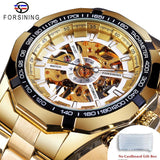 NEW - Luxury Mens Stainless Steel Skeleton Mechanical Waterproof Watch - The Jewellery Supermarket