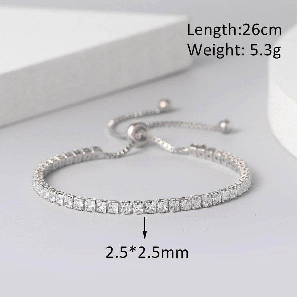 NEW ARRIVAL Exquisite Adjustable Clear AAA+ Cubic Zirconia Simulated Diamonds Tennis Bracelets For Women - The Jewellery Supermarket
