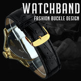 NEW - Men Golden Triangle Skeleton Mechanical Automatic Sport Watch - The Jewellery Supermarket