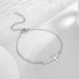 Best Seller - Christian Simple Chain Stainless Steel Cross Charm Bracelets Bangles - Religious Jewellery - The Jewellery Supermarket