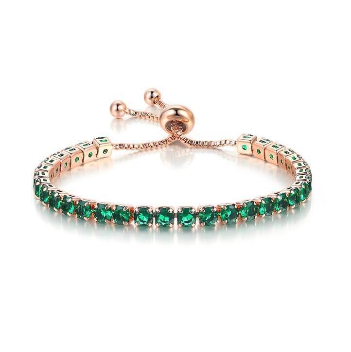 CHARMING Adjustable Colorful Birthstone AAA CZ Crystals MUlticolour Tennis Bracelets for Women - The Jewellery Supermarket