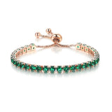 CHARMING Adjustable Colorful Birthstone AAA CZ Crystals MUlticolour Tennis Bracelets for Women - The Jewellery Supermarket