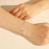 Best Seller - Christian Simple Chain Stainless Steel Cross Charm Bracelets Bangles - Religious Jewellery - The Jewellery Supermarket