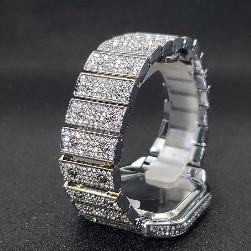 Luxury Couple Ice Gray Square Diamond Limited Edition Watches - The Jewellery Supermarket