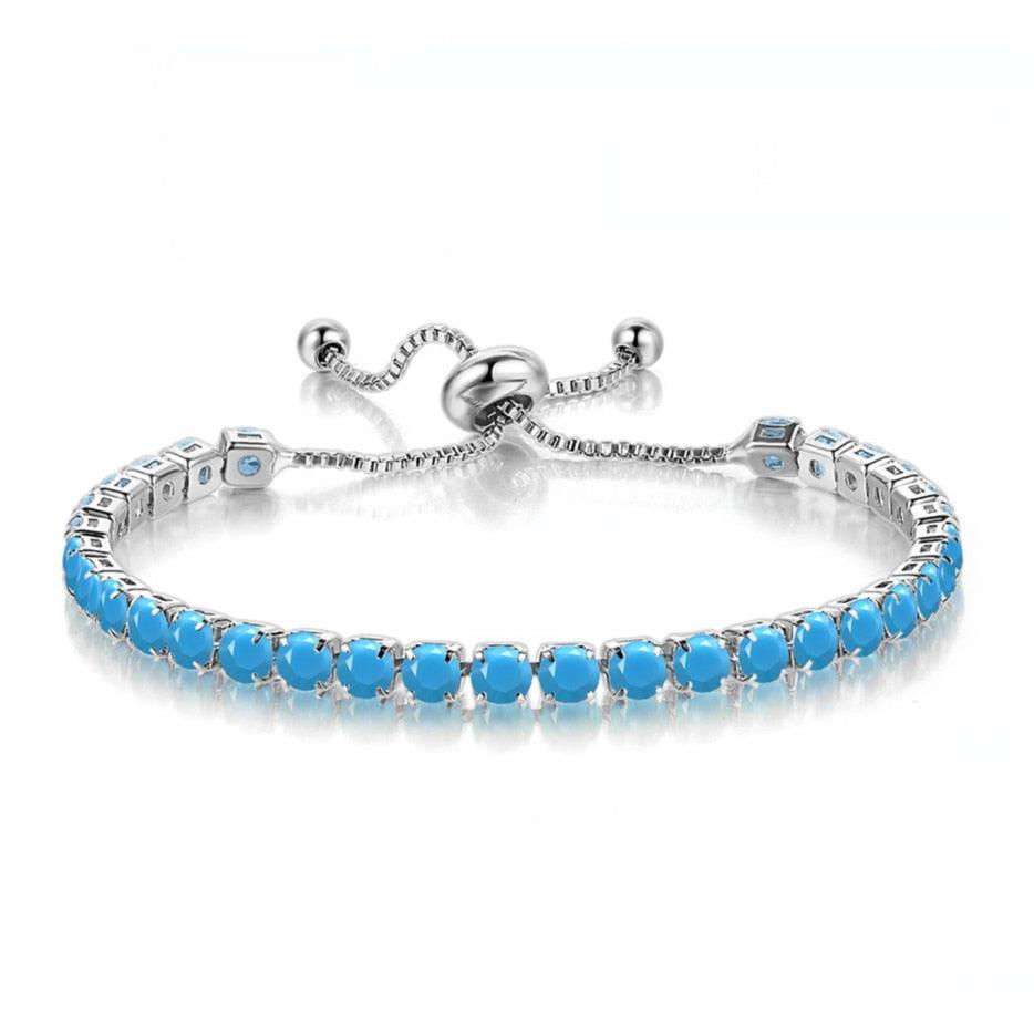 CHARMING Adjustable Colorful Birthstone AAA CZ Crystals MUlticolour Tennis Bracelets for Women - The Jewellery Supermarket